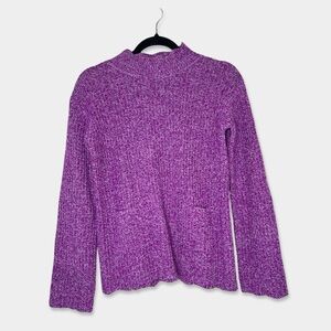 &Isla Sweater Size Small Purple Color Wool Cashmere Front pockets GUC